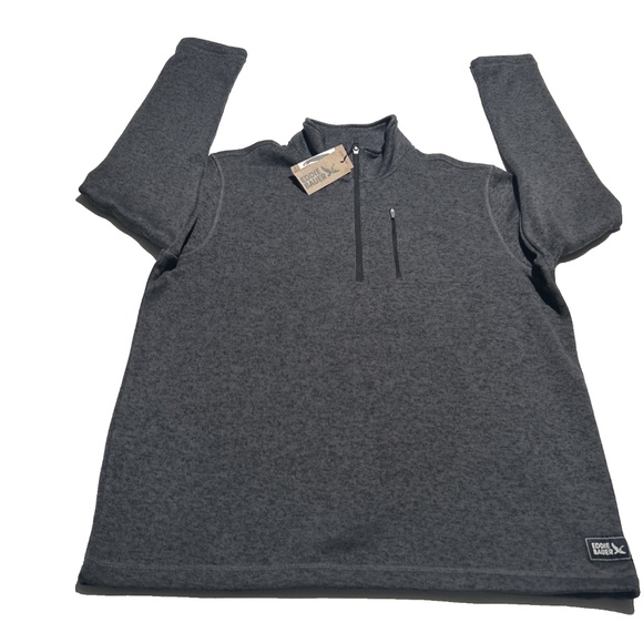 NWT Eddie Bauer Men's Pullover Size XL Gray 1/4 Zip Pocket Sweater Fleece - Picture 1 of 9